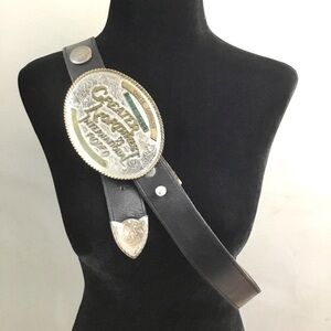 RARE Vintage Gay Rodeo Sterling Silver Trophy Buckle with Belt